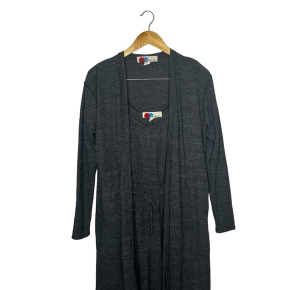 Free People Beach Gray BiCoastal Set Sleeveless Knit Jumpsuit Cardigan Set XS - Picture 5 of 16